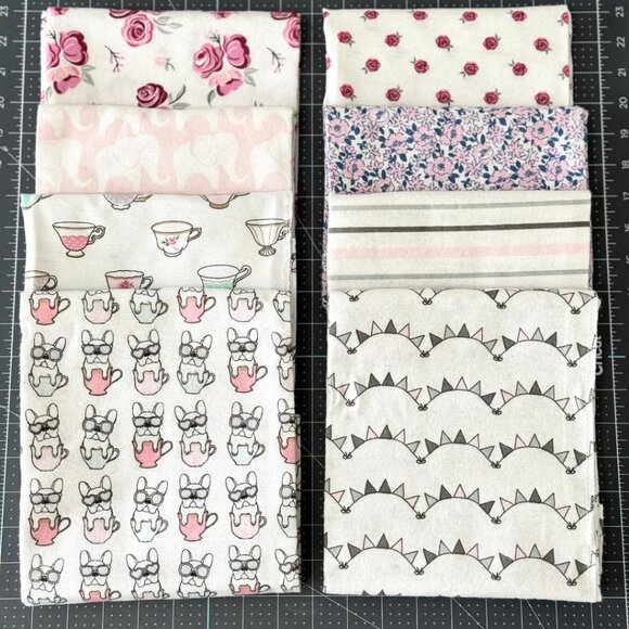 Hudson Pink Baby Girls Receiving Blankets LOT OF 8 - BRAND NEW (30x30 - Cotton) - Picture 1 of 4